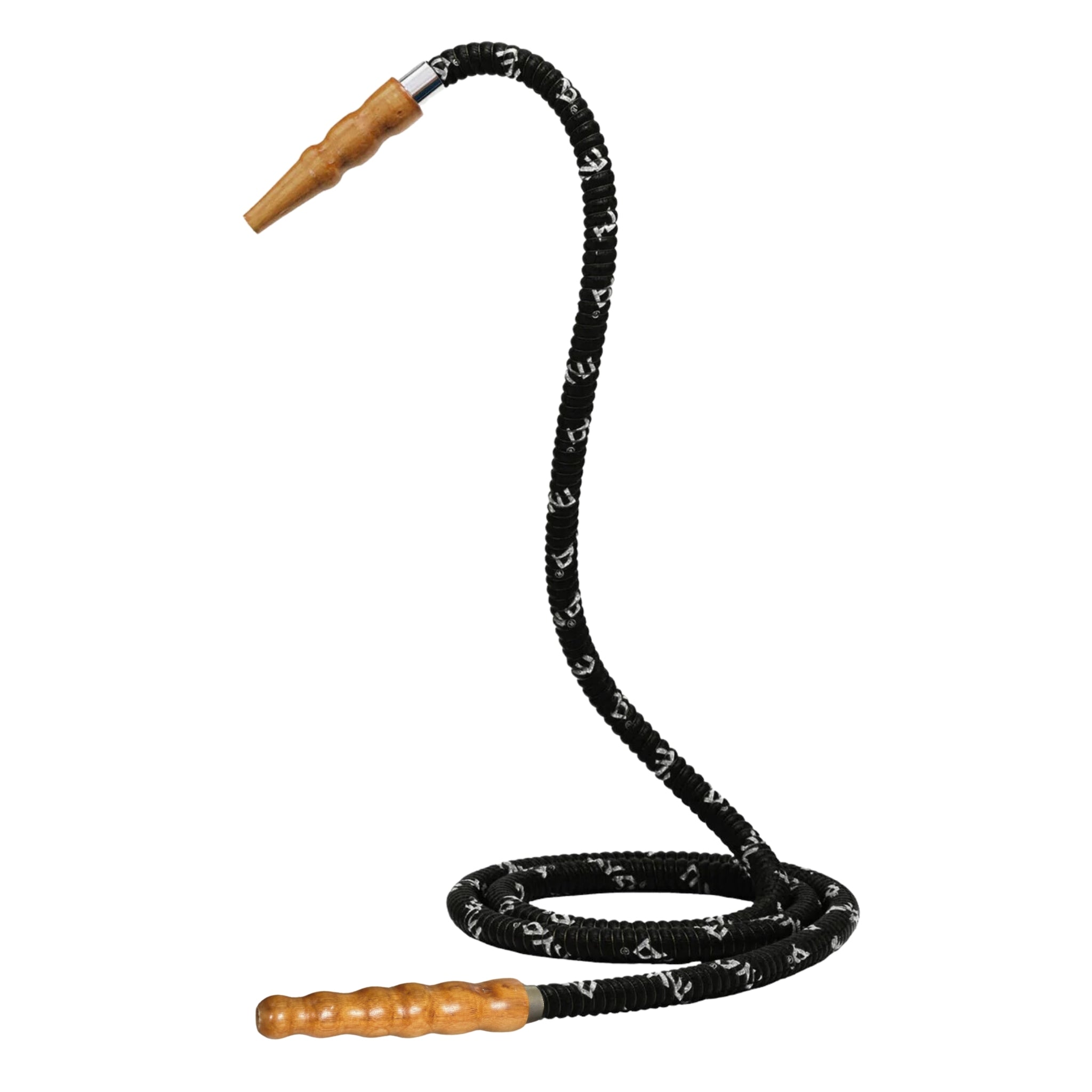 mya-602-tuyau-chicha-cuir-178-cm-manche-bois-noir image 1
