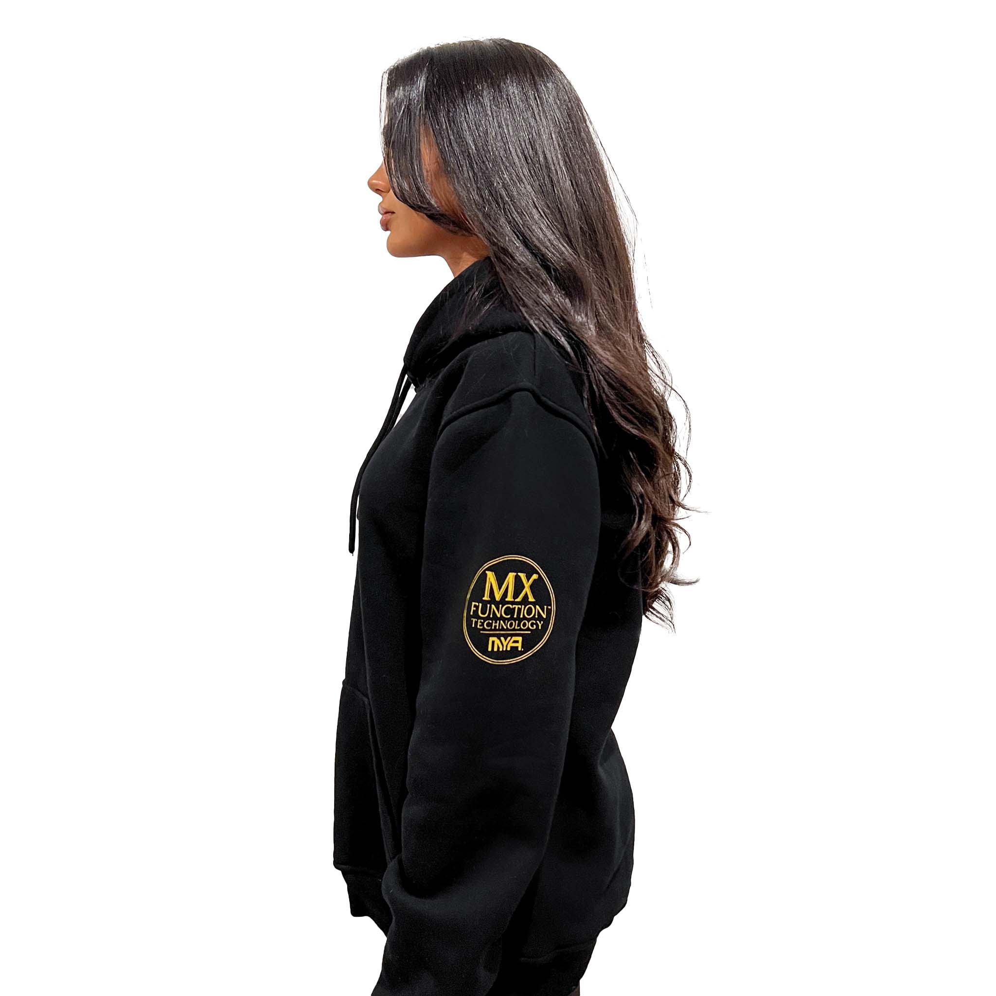 mya-apparel-sweat-capuche-femme-coton-noir-taille-s image 2