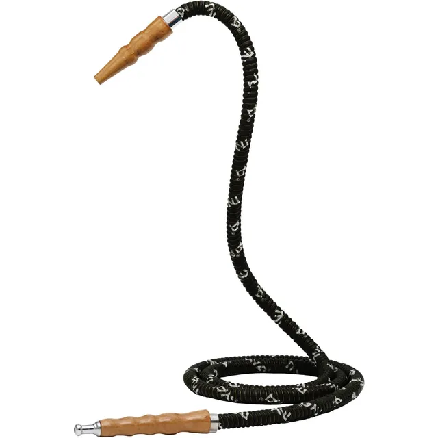 mya-622-tuyau-chicha-cuir-noir-embout-m-tal image 1