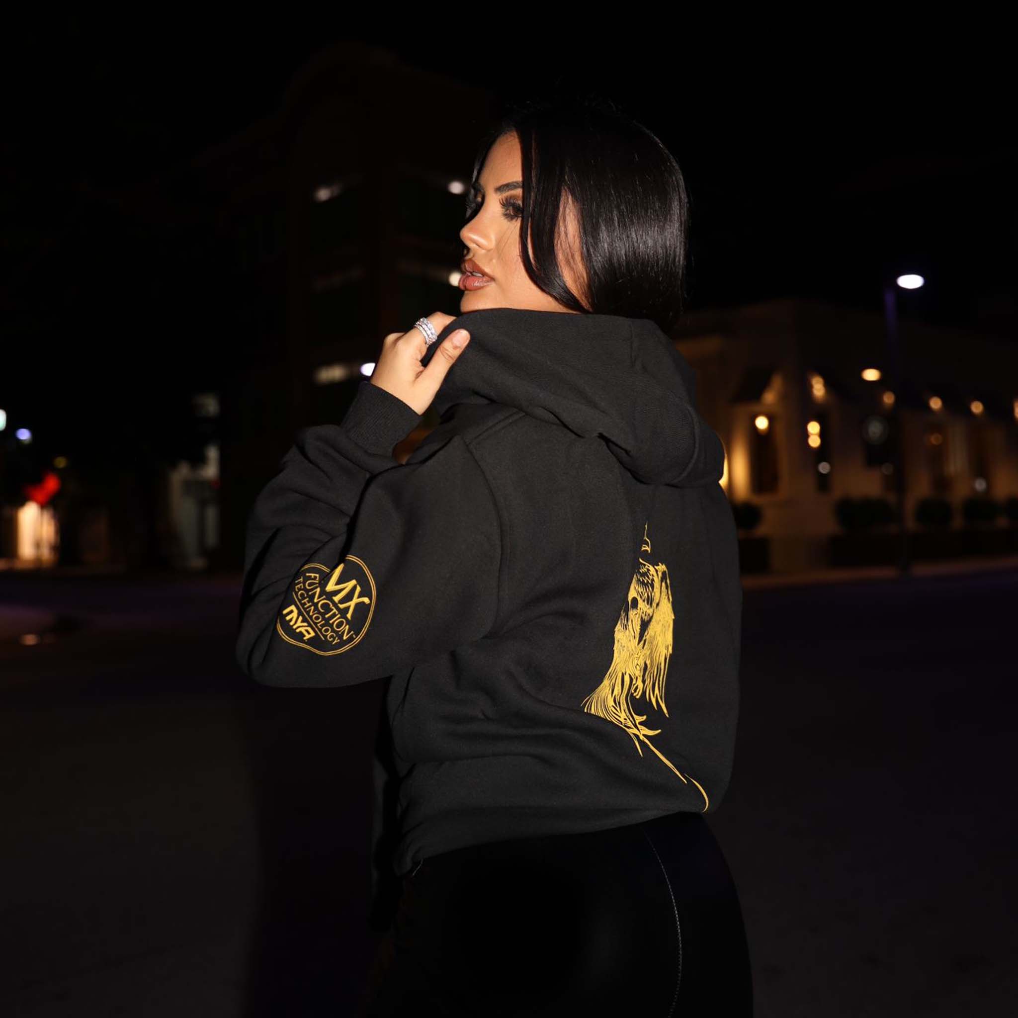 mya-apparel-sweat-capuche-femme-coton-noir-taille-s image 4