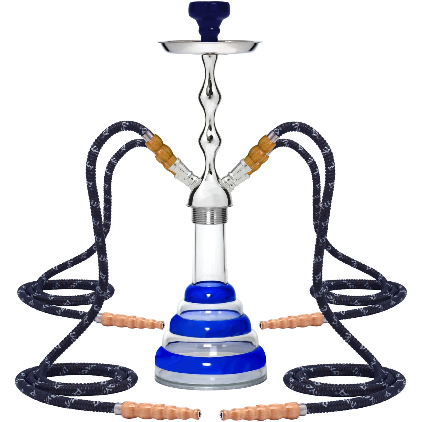 mya-acrylic-hookahs-274t-chicha-acrylique-noire-4-tuyaux image 2