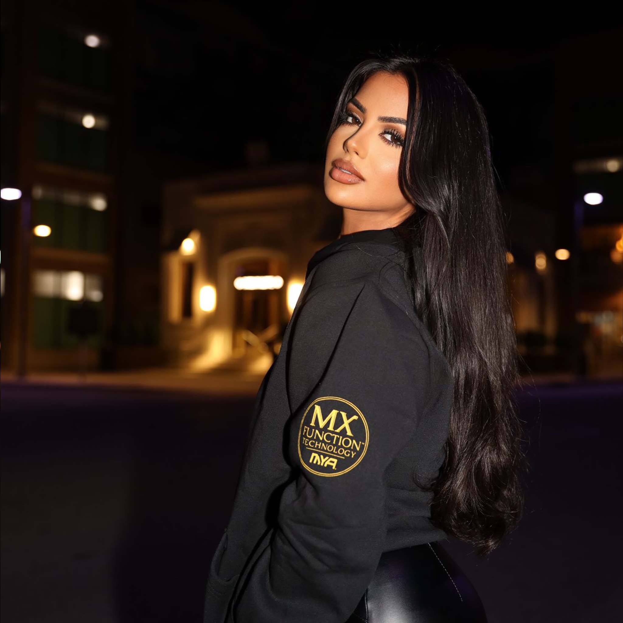 mya-apparel-sweat-capuche-femme-coton-noir-taille-s image 3