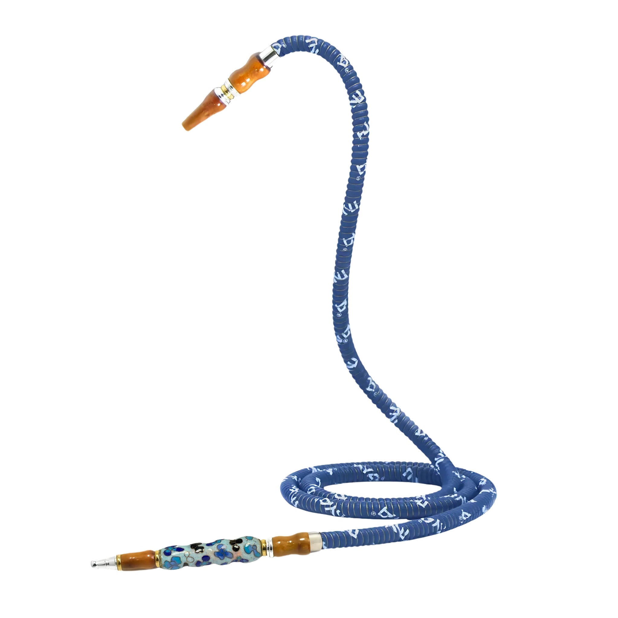 mya-hoses-652-cloisonne-tuyau-chicha-bleu-fonc-cuir image 2