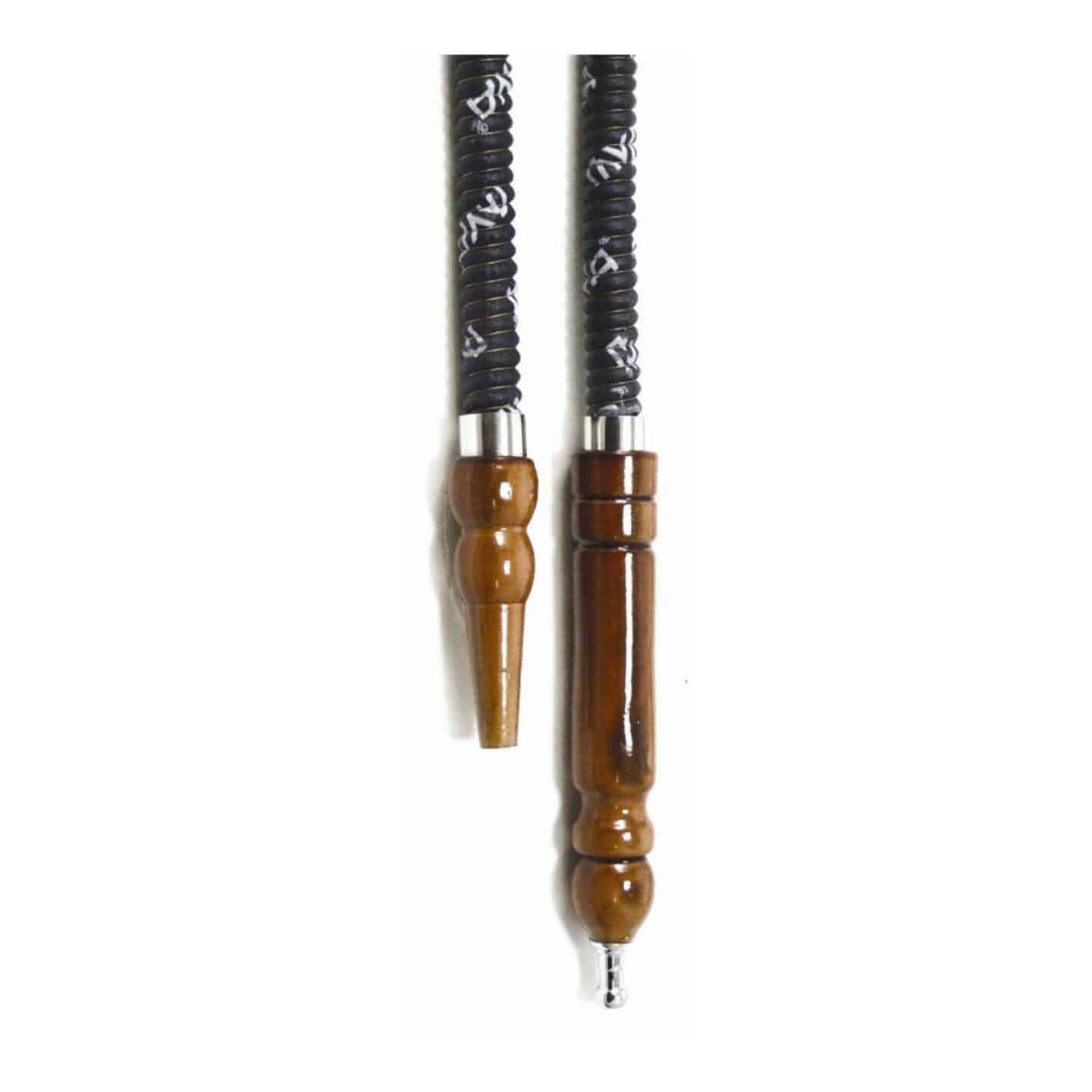 mya-hoses-681-metal-tip-tuyau-chicha-noir-cuir-inox image 2