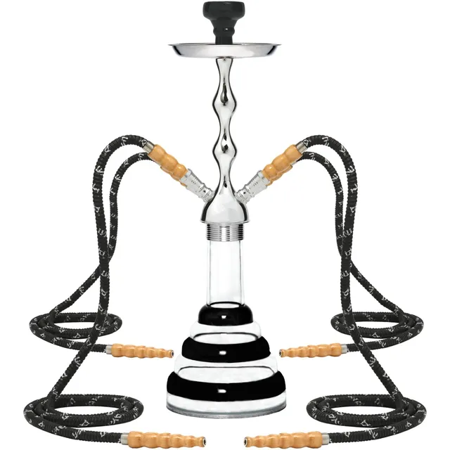 mya-acrylic-hookahs-274t-chicha-acrylique-noire-4-tuyaux image 1