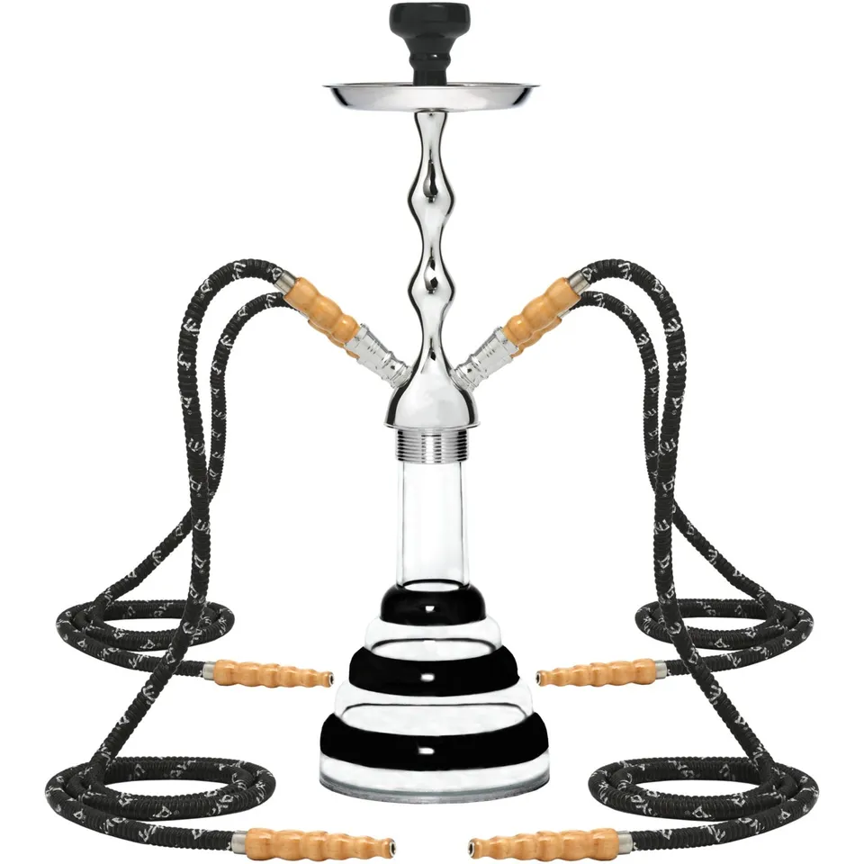 mya-acrylic-hookahs-274t-chicha-acrylique-noire-4-tuyaux image 1