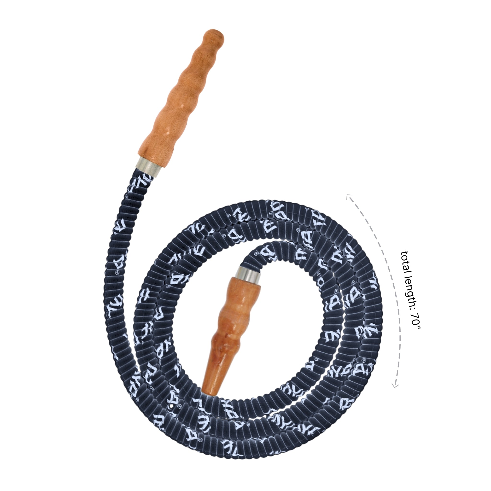mya-602-tuyau-chicha-cuir-178-cm-manche-bois-noir image 5