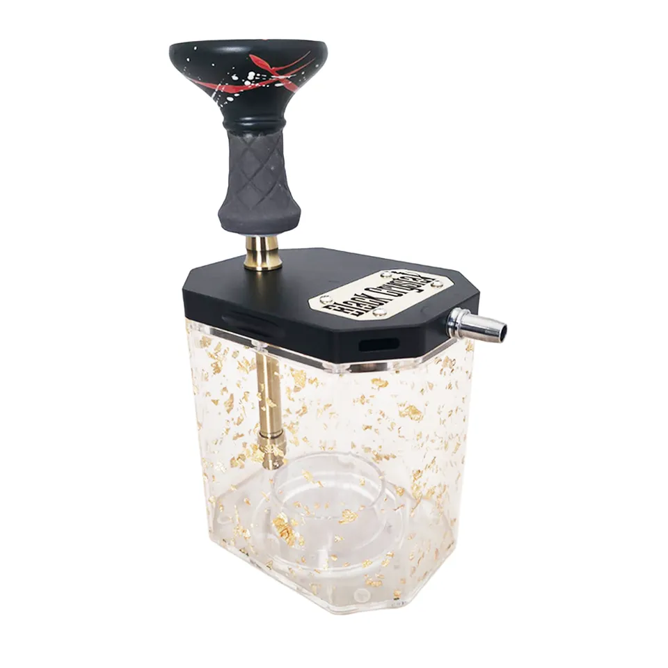 hookah-john-black-crystal-cloudix-chicha-cube-gold-leaf-led image 1