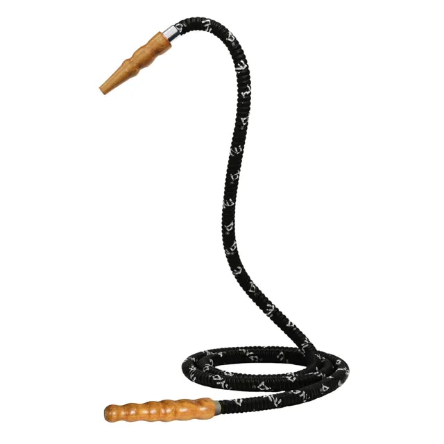 mya-602-tuyau-chicha-cuir-178-cm-manche-bois-noir image 1