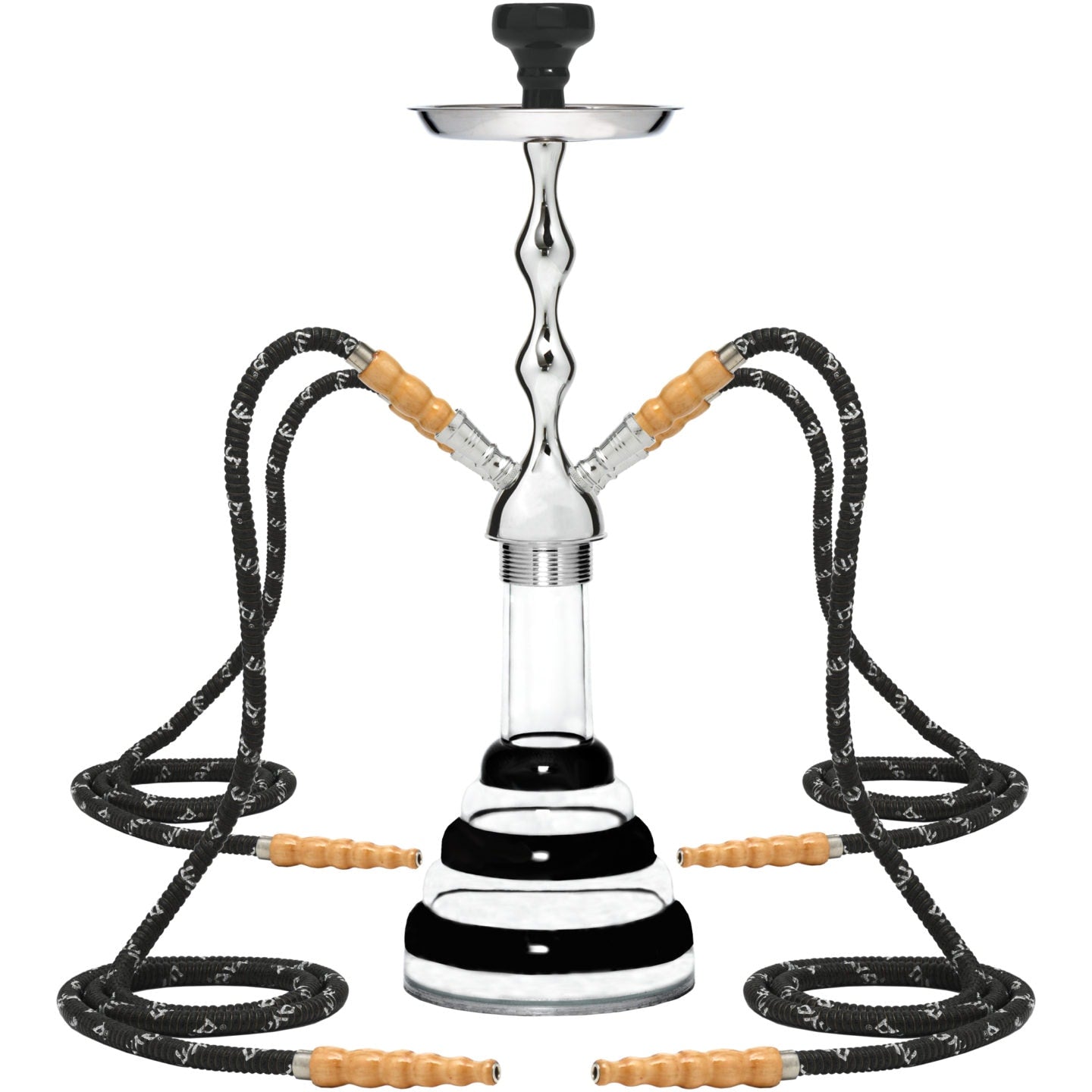 mya-acrylic-hookahs-274t-chicha-acrylique-noire-4-tuyaux image 1