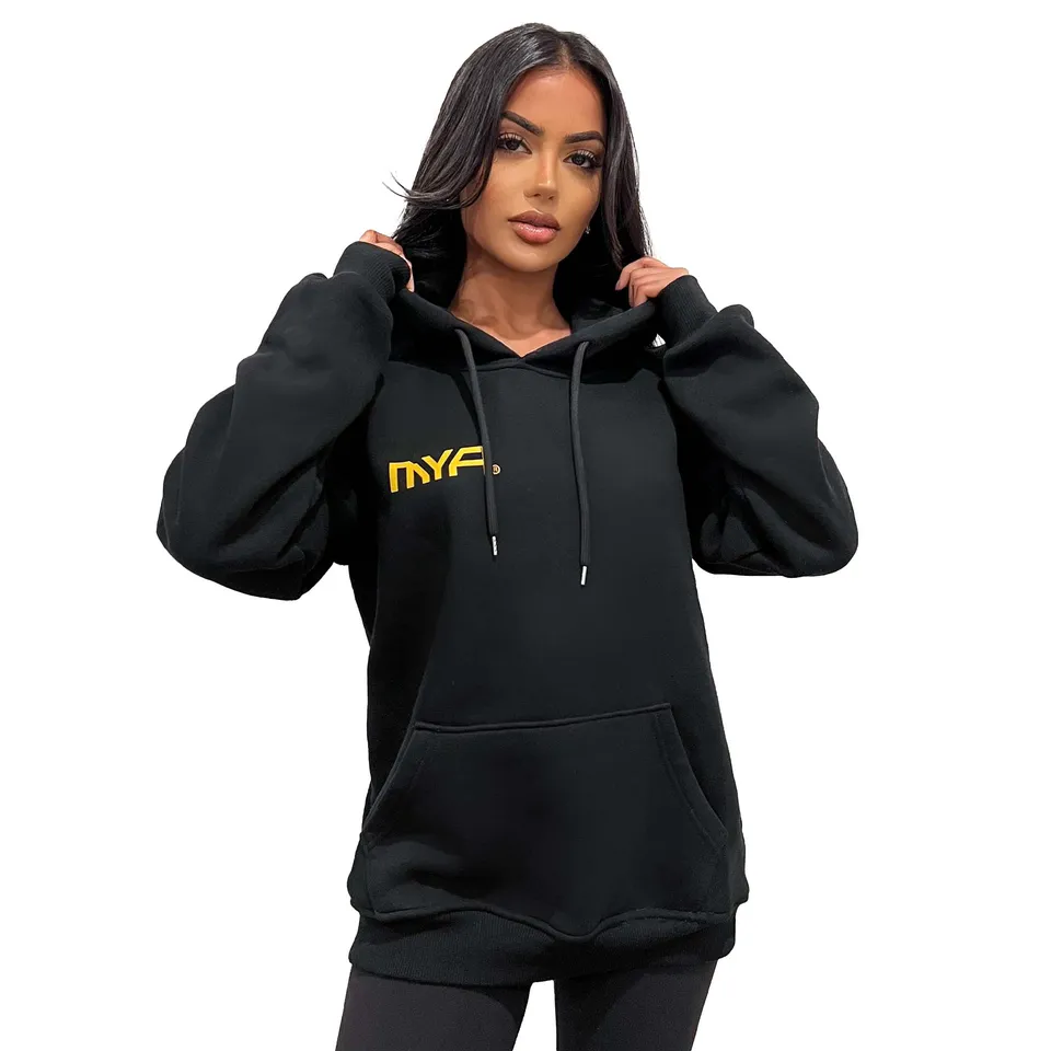 mya-apparel-sweat-capuche-femme-coton-noir-taille-s image 1