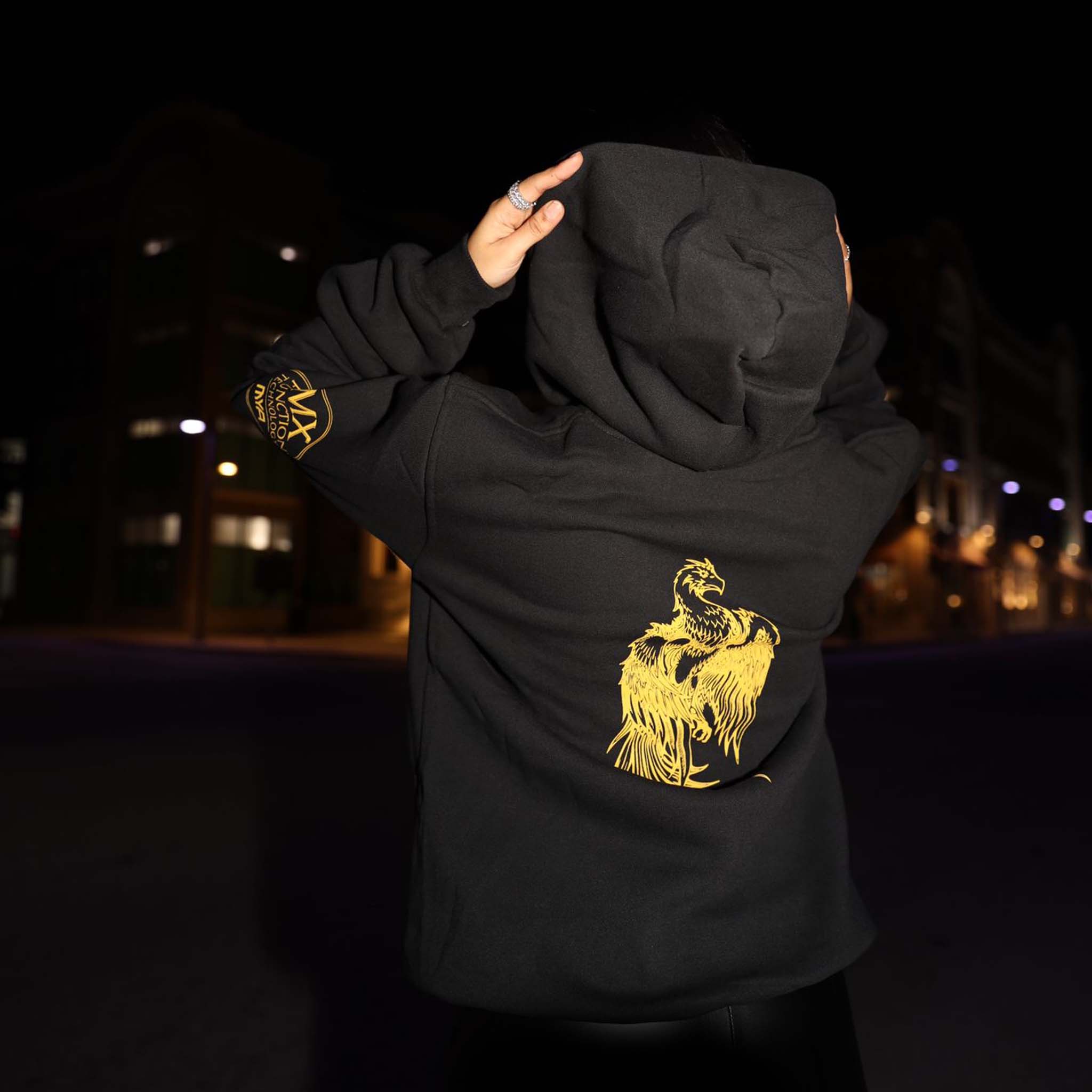 mya-apparel-sweat-capuche-femme-coton-noir-taille-s image 5