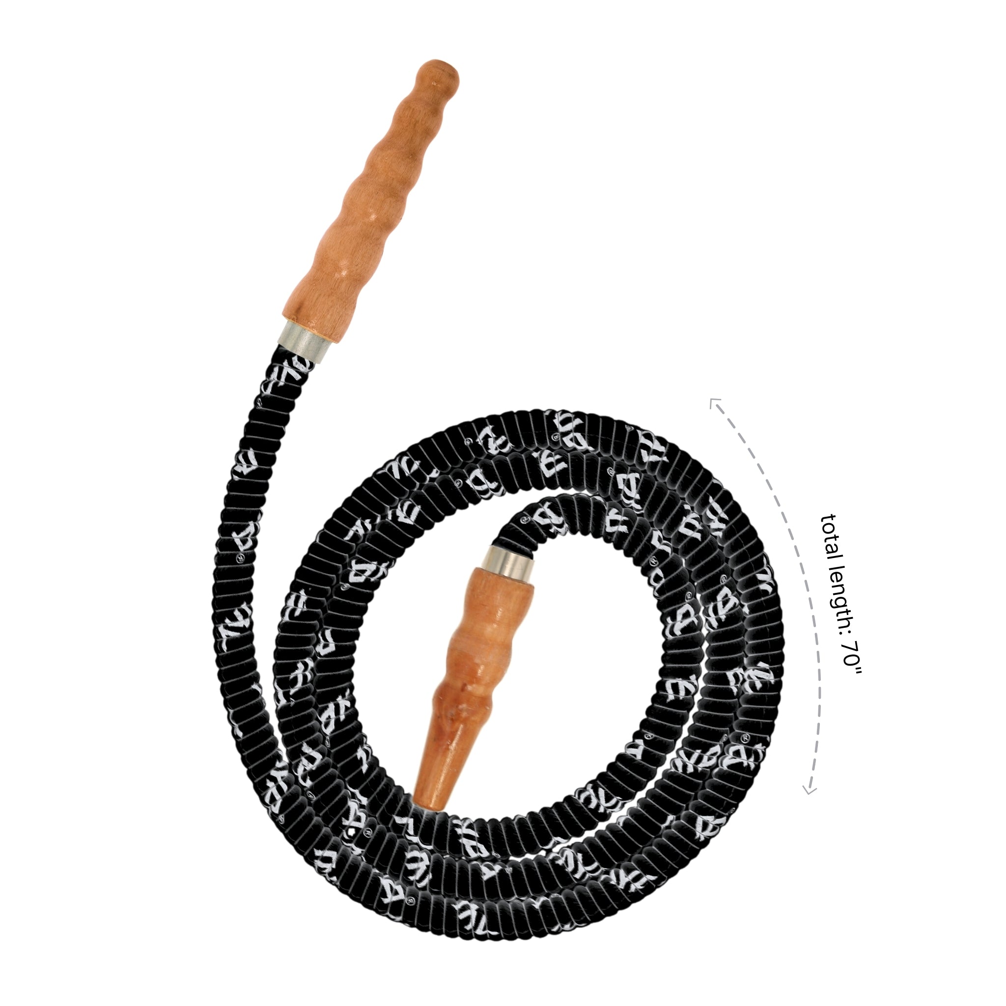 mya-602-tuyau-chicha-cuir-178-cm-manche-bois-noir image 2